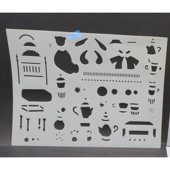 Teddy Bear Stencils Set of 2 Daisy Kingdom Bear & Honey; Unknown Bear Tea Party - Picture 2 of 3